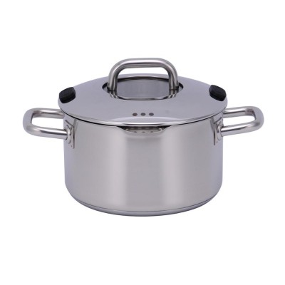 high quality  cookware set  stainless steel casserole with double  stainless steel handle