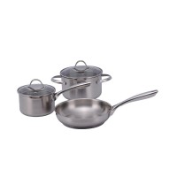 5pcs stainless steel cookware set saucepan casserole and frypan dishwash safe