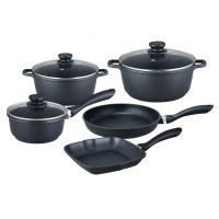 8pcs cast aluminum 2 layer non-stick cookware set/kitchenware pot set with induction bottom